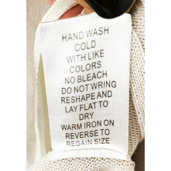 Stella Carakasi Women's Open Front Waterfall Asymmetrical Beige Black Sweater XS - Picture 8 of 8